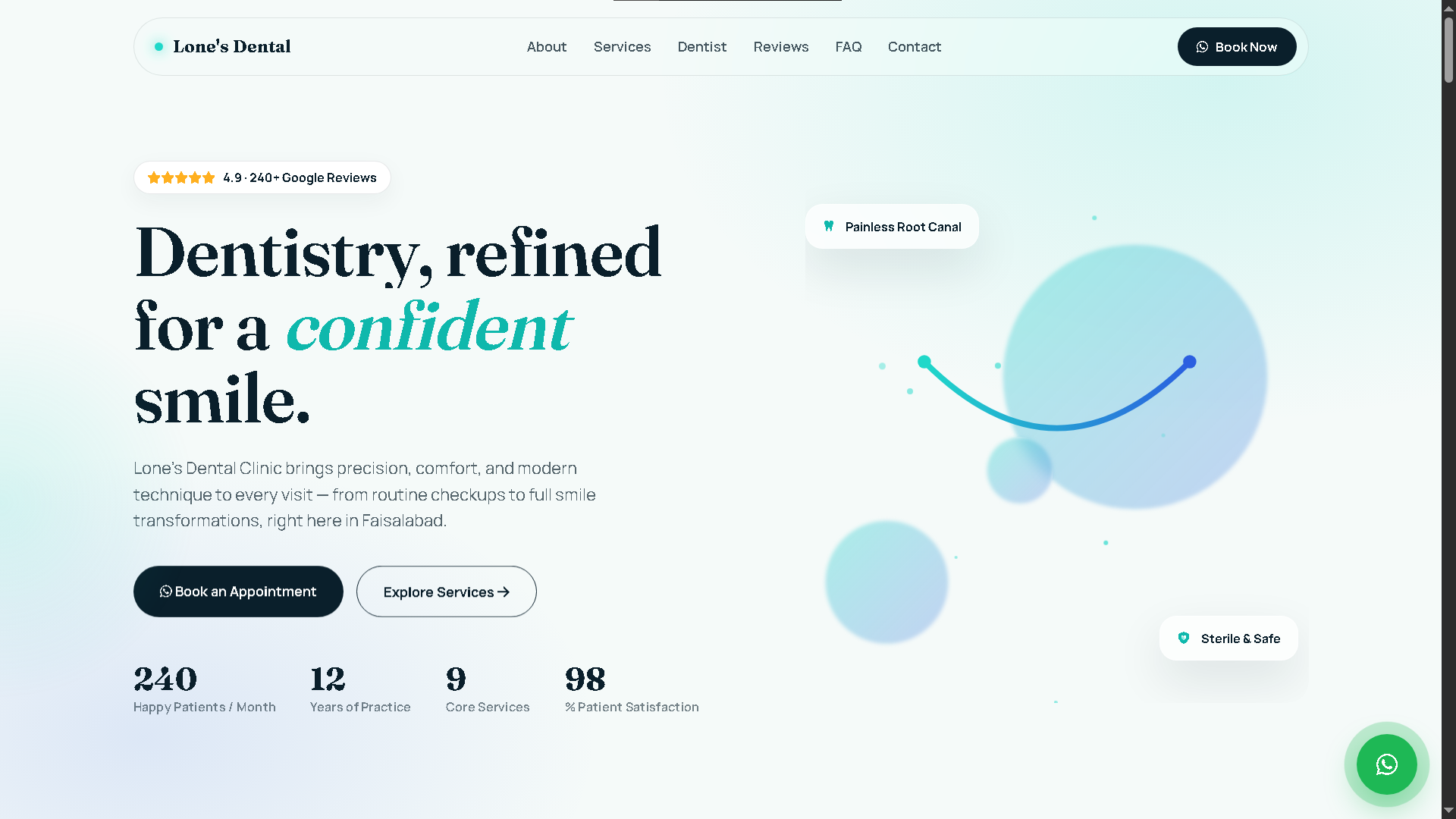 Lone's Dental Clinic website screenshot